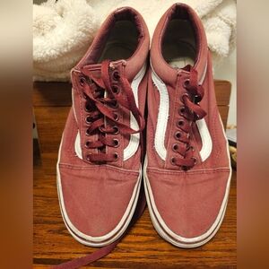 Vans Red  & White Canvas Sneakers